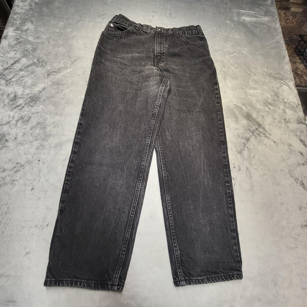 Vintage Arizona Jean‎ Company Jeans Mens 31x27 Black Straight Relaxed Distressed